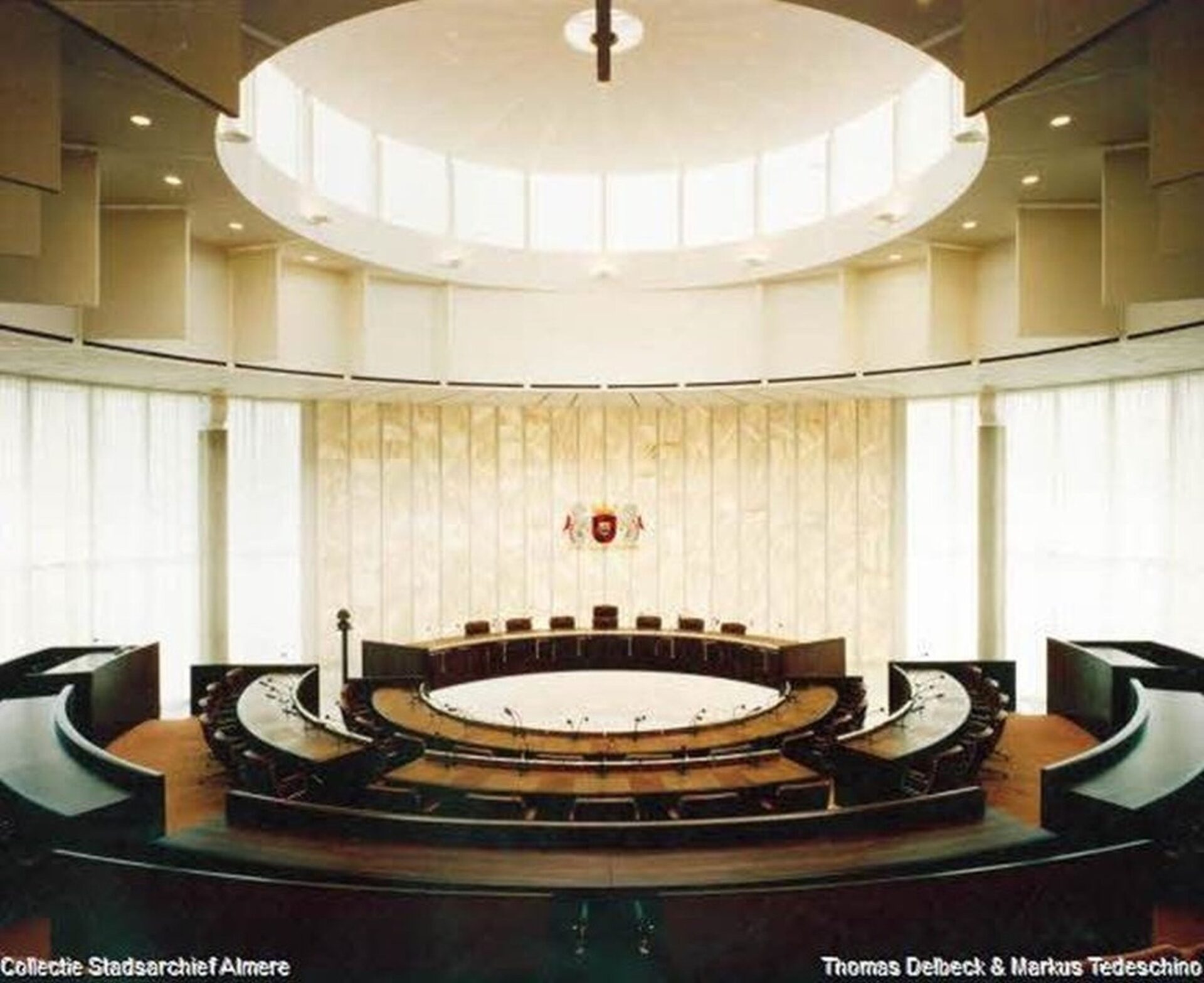 The city council chamber upon delivery in 1986.