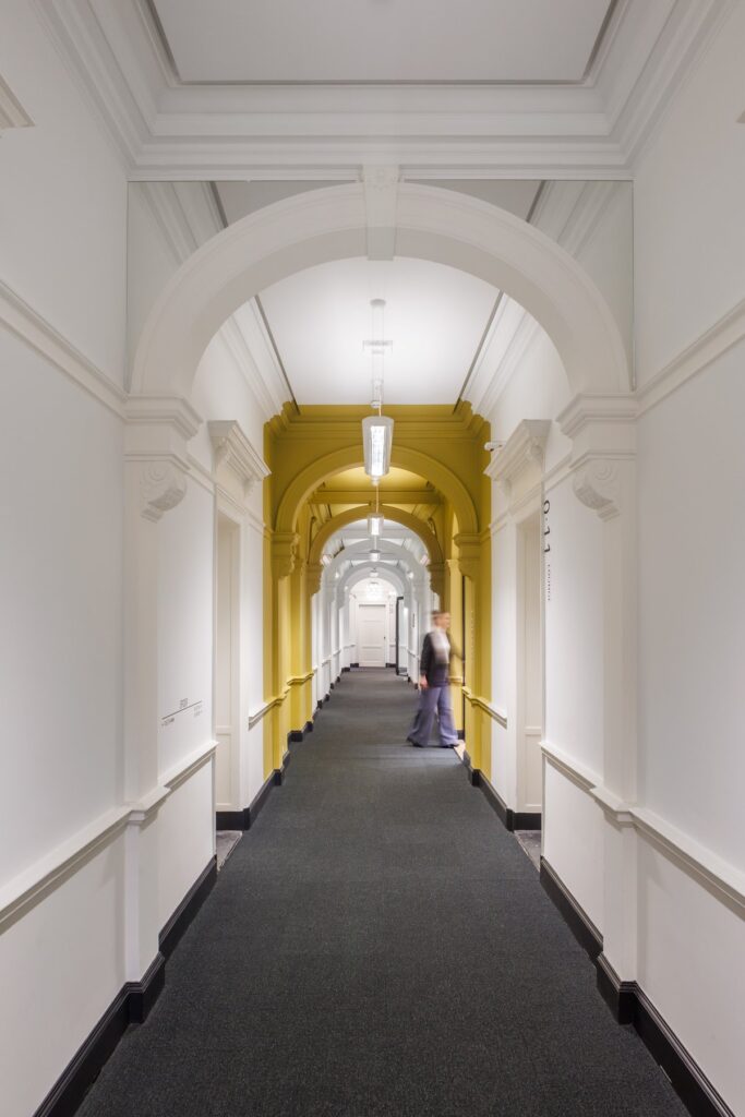 Atrium with neo-Renaissance interior façade