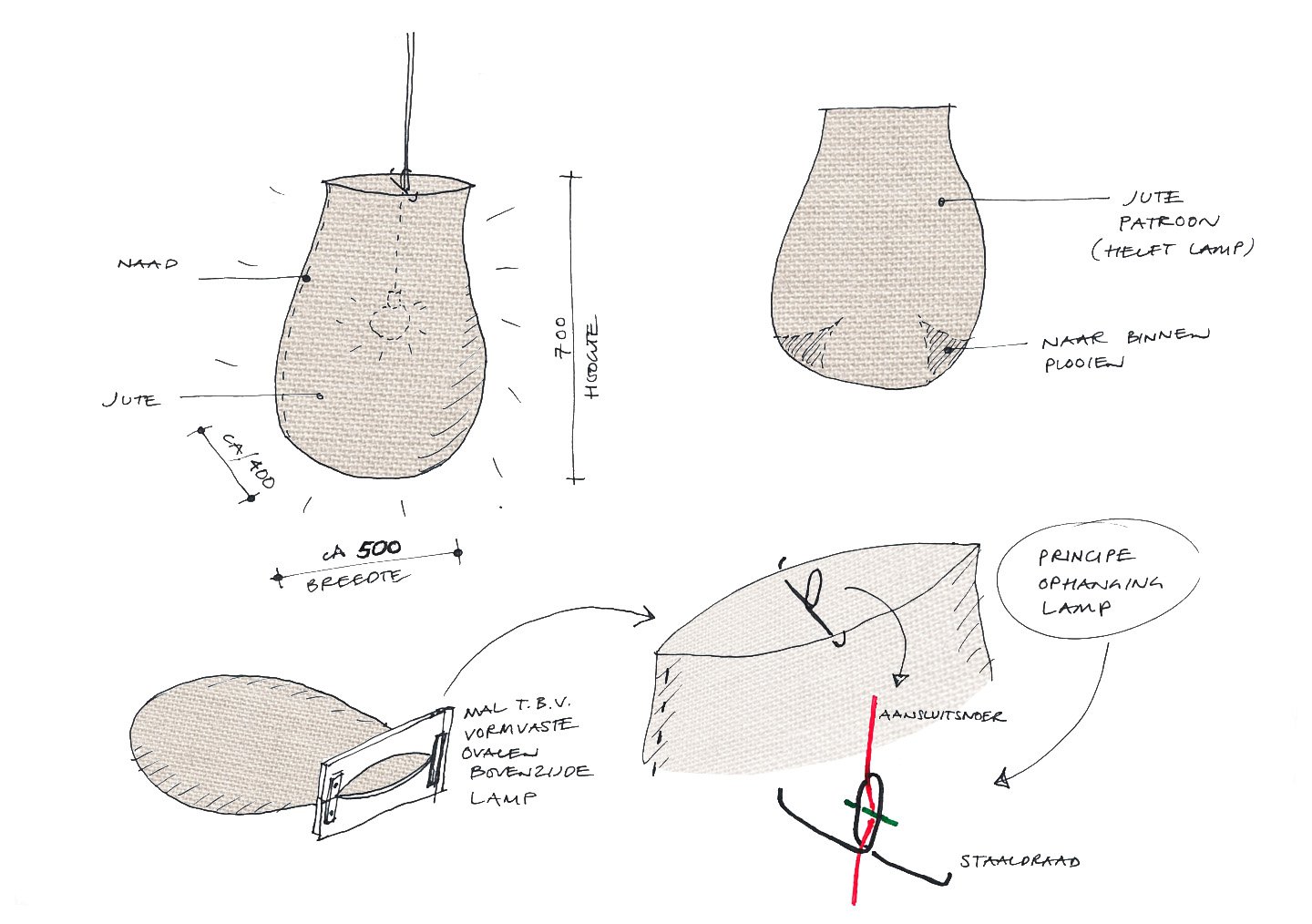 Sketch of the lighting concept for the Nidera office