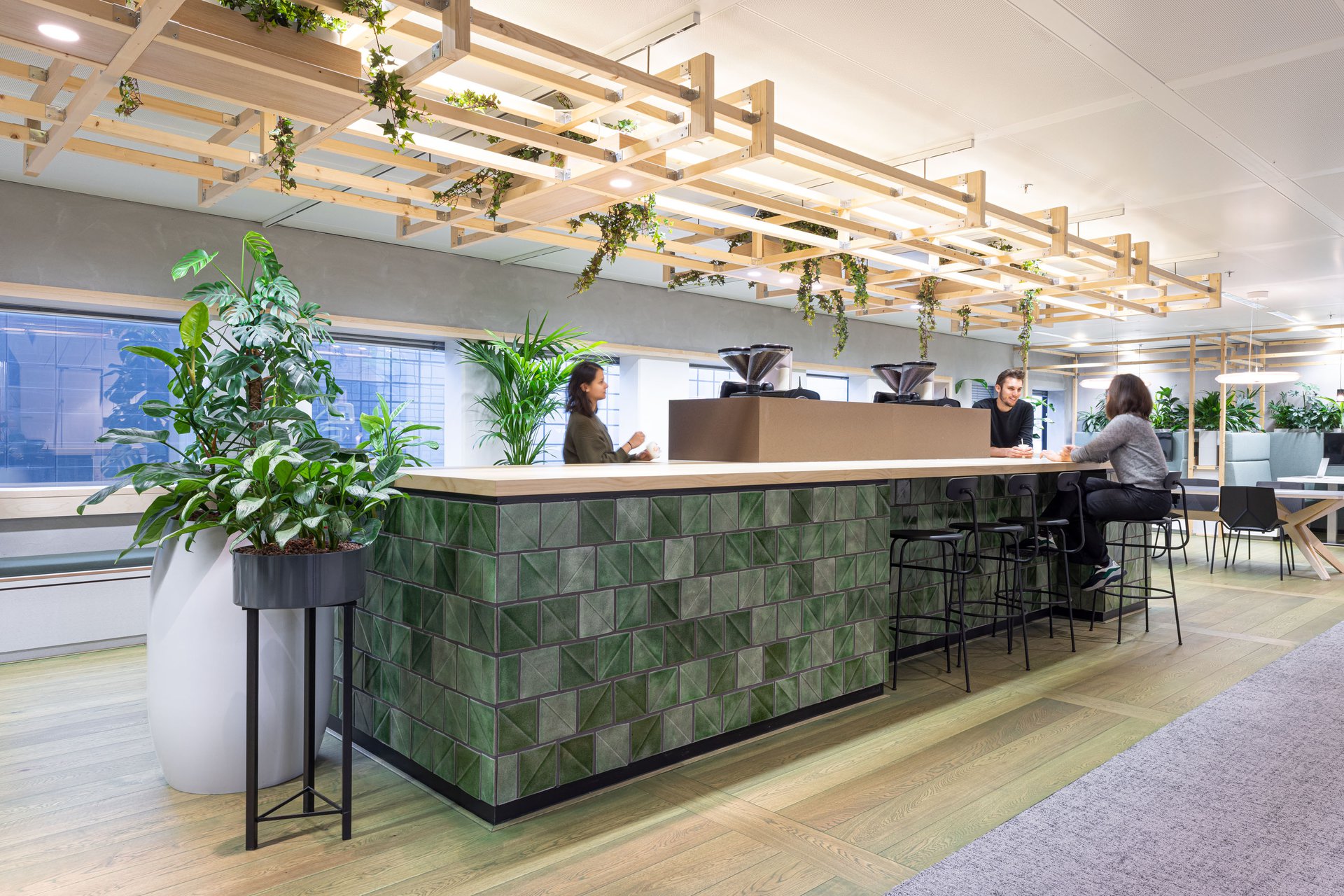 Workspace design with reused materials