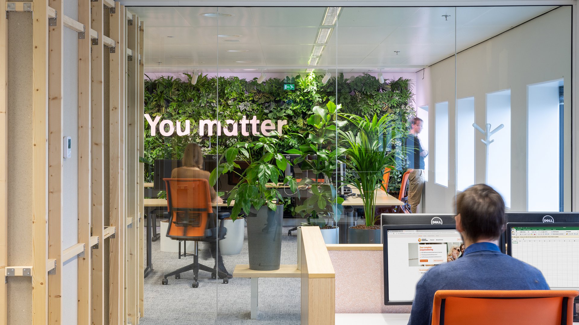 Workspace design with reused materials