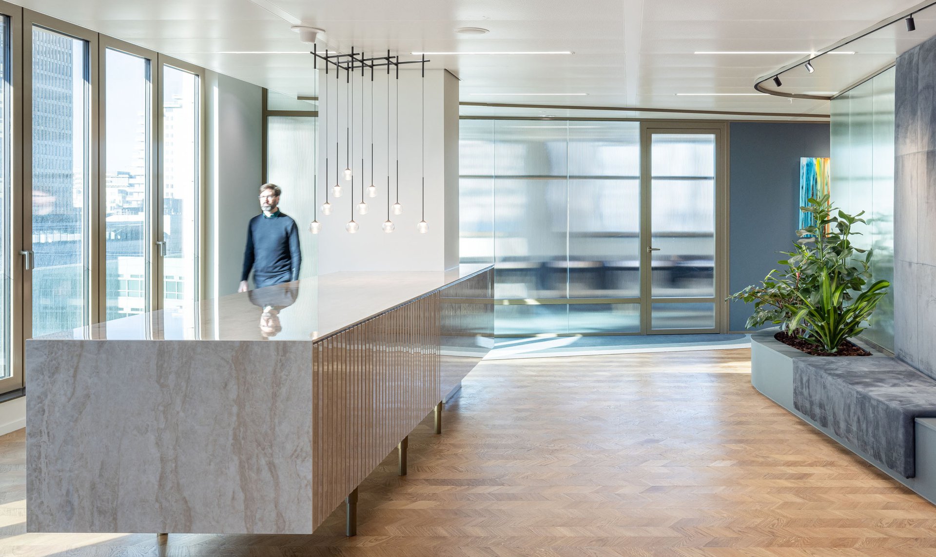 A playful yet sophisticated office space