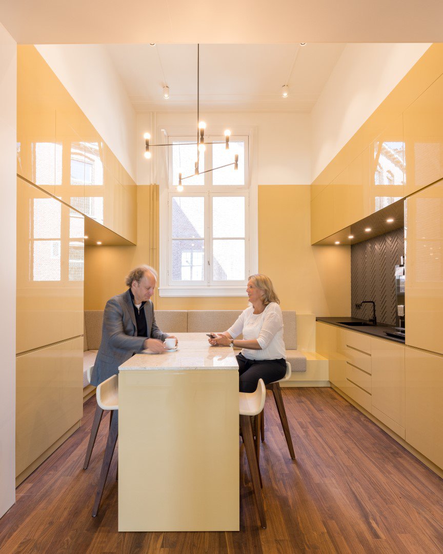 Restored corridor with biophilic lighting
