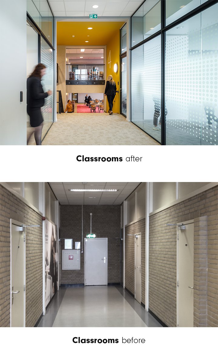 Classrooms at Hotelschool The Hague after renovation.