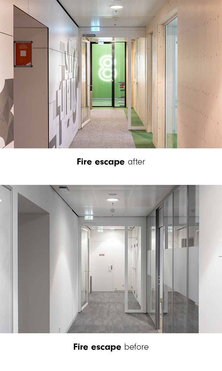 Fire escape design in workspace