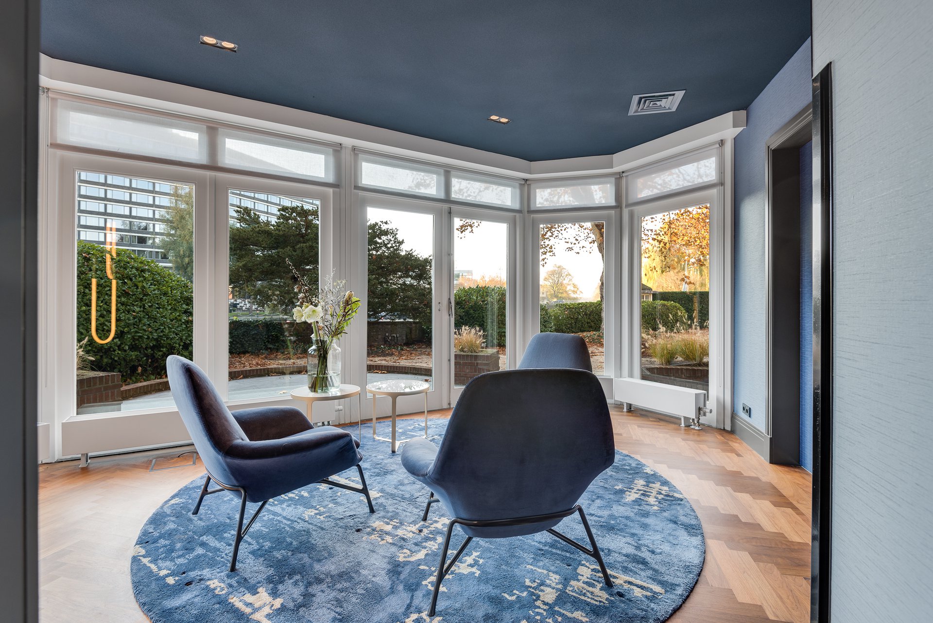 Office villa with bold paint colors