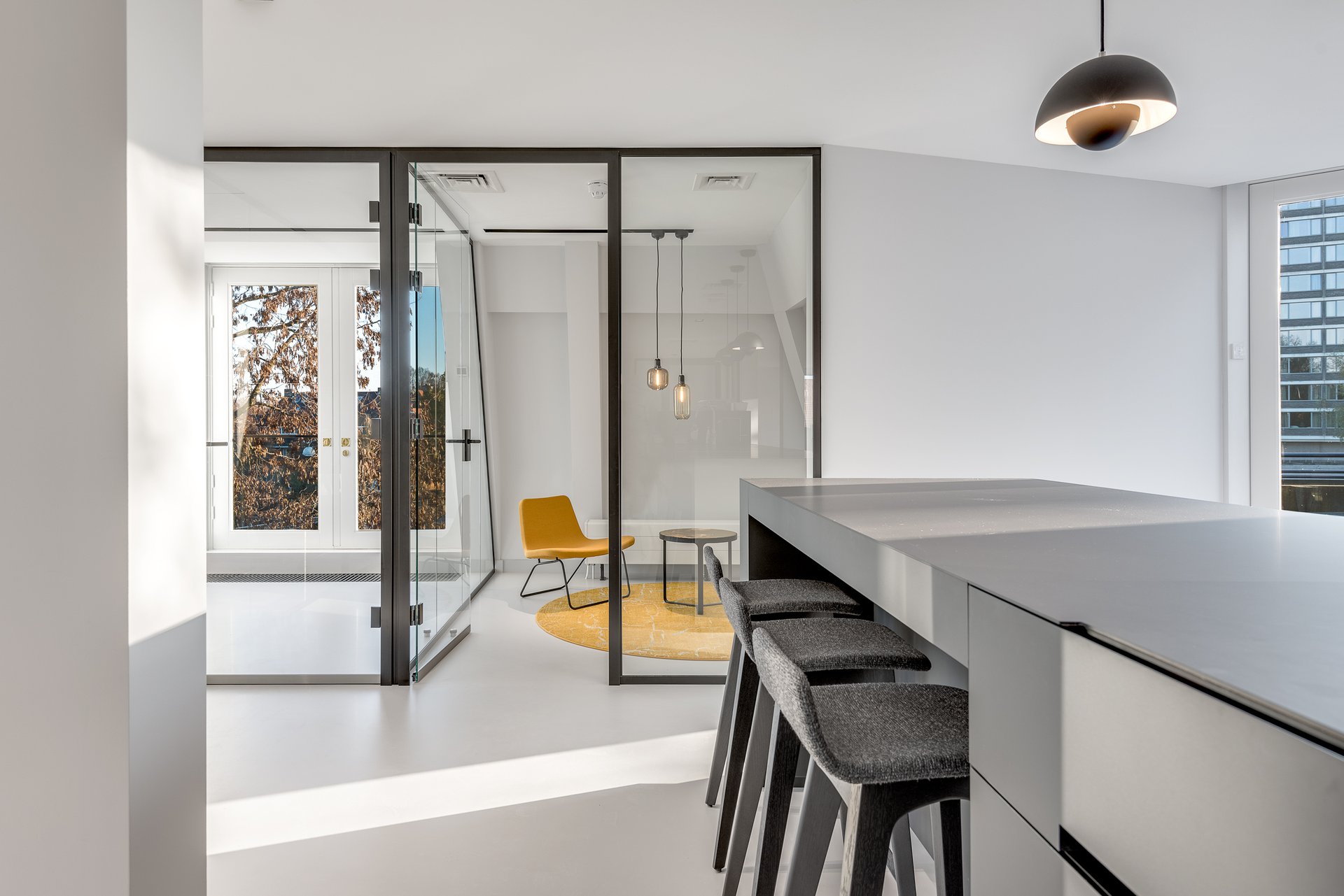 Office villa with stained glass dome