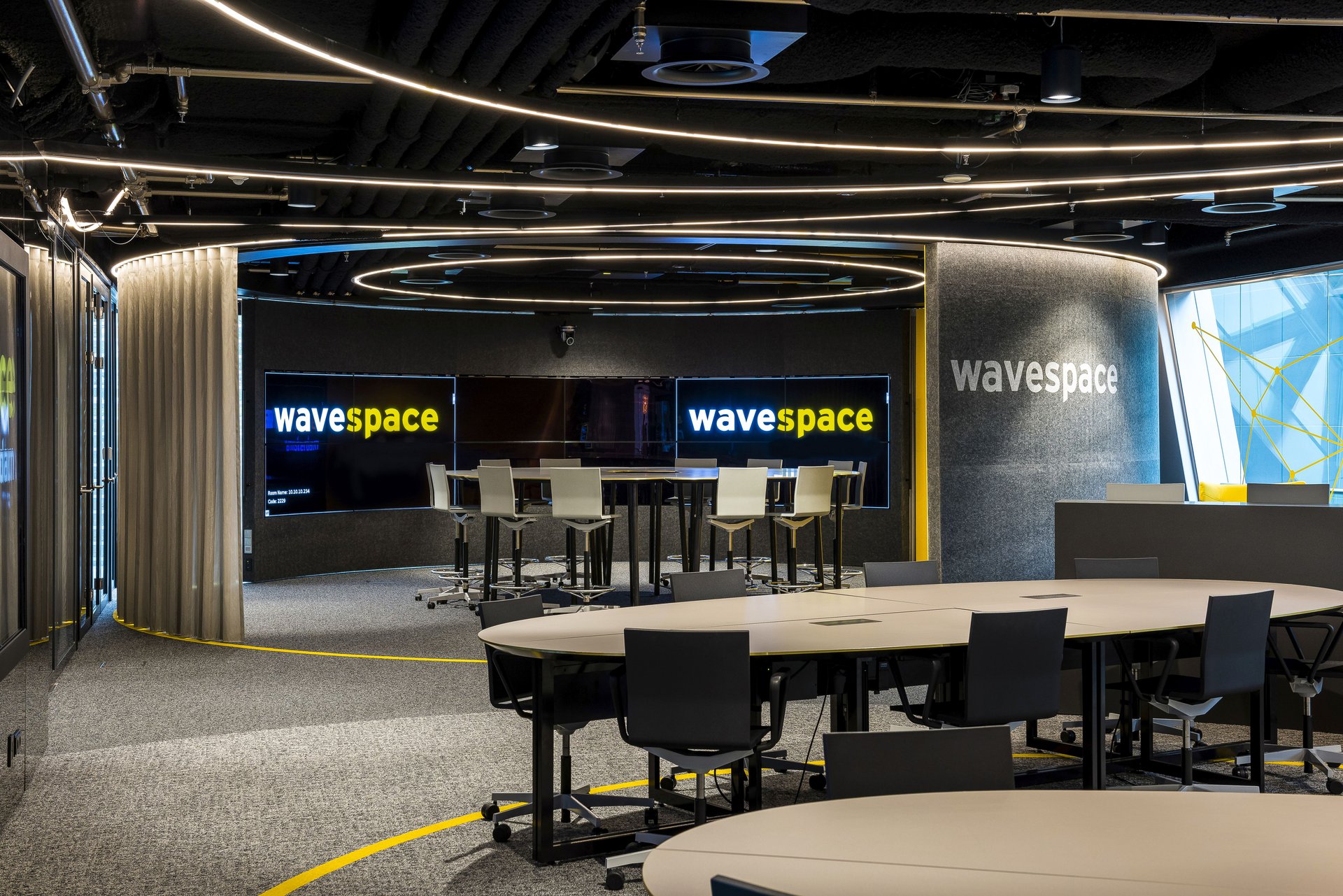 EY wavespace with high-tech screen and dynamic design