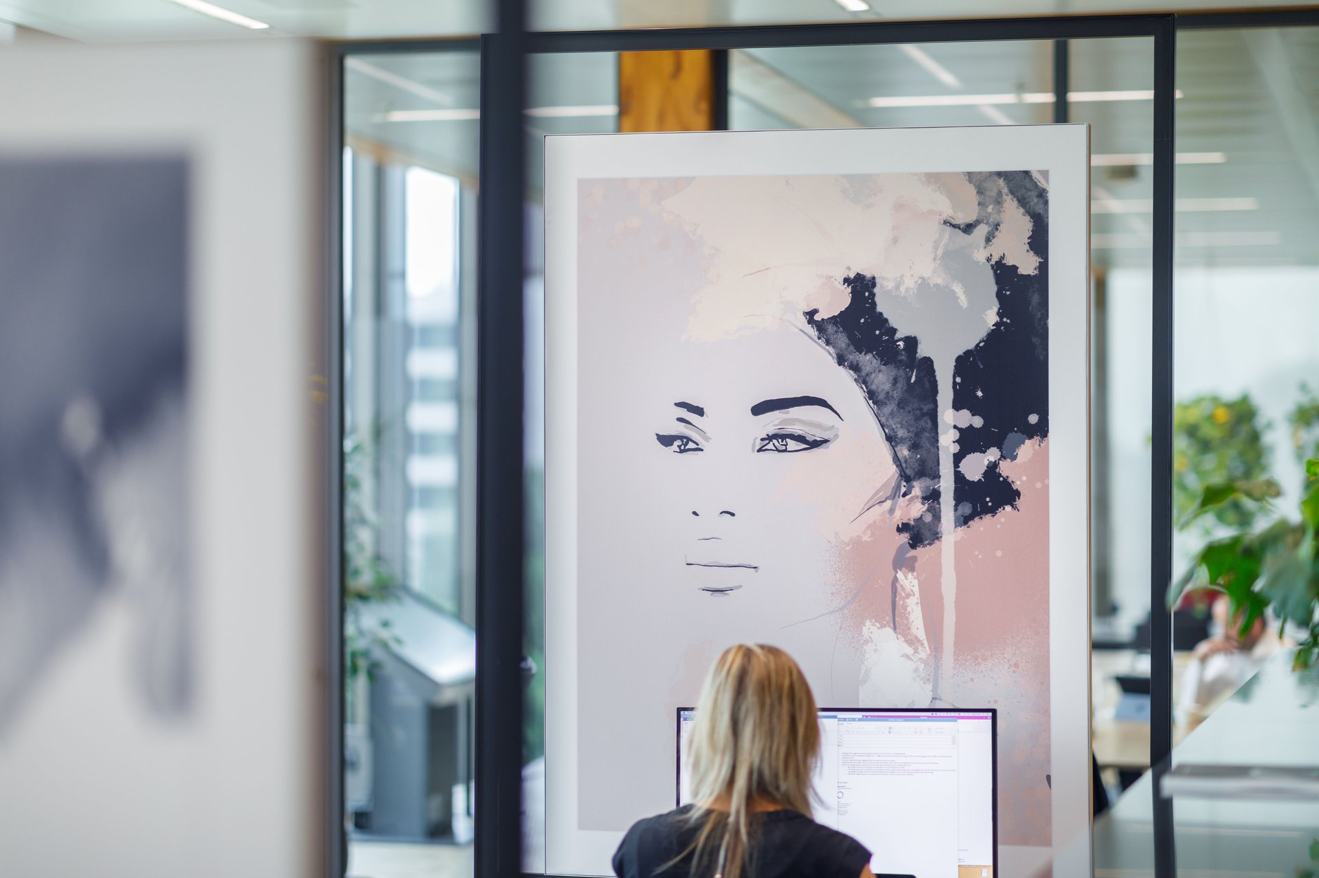 Artistic partition design for safe office return