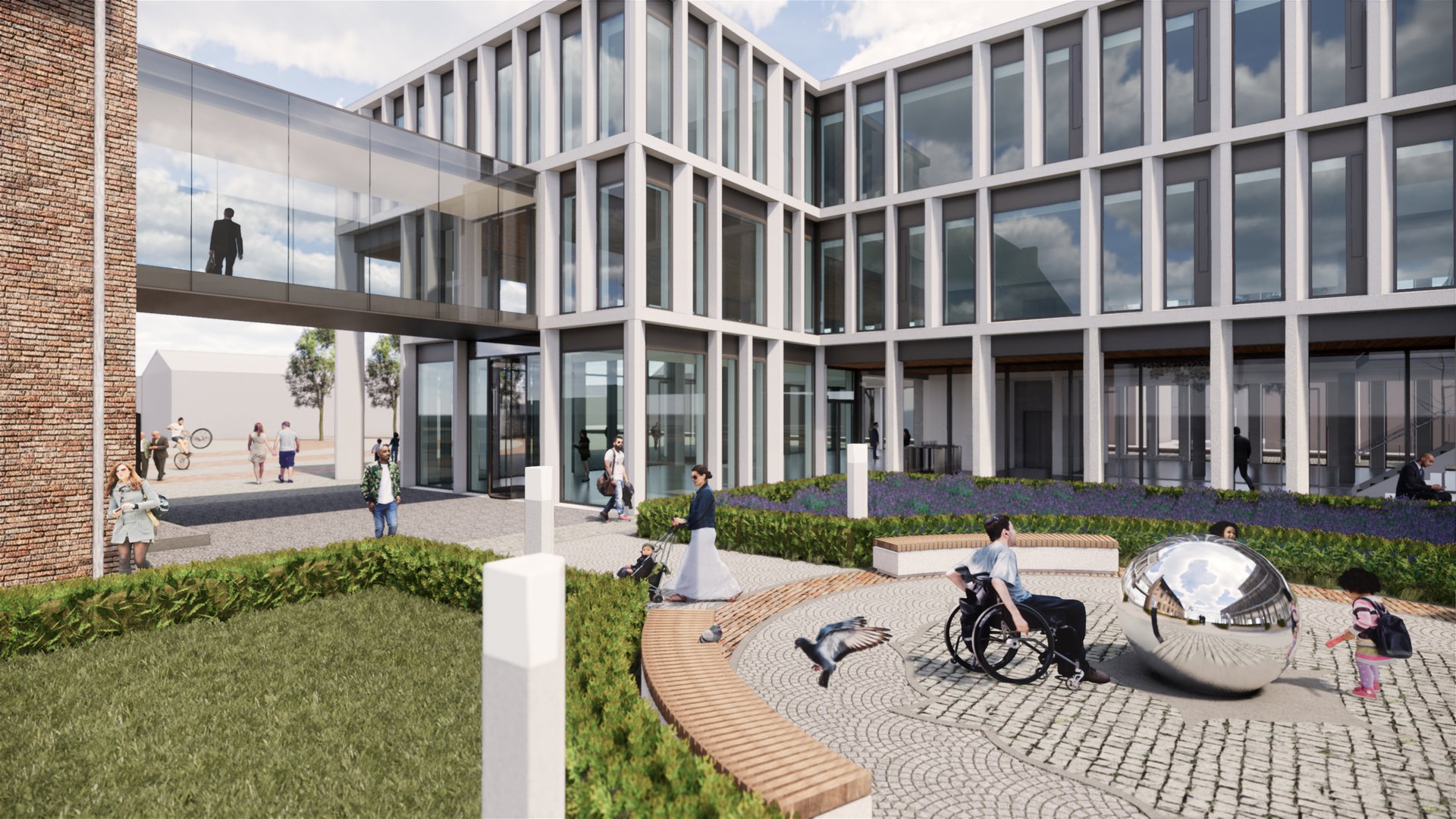 Interior view of the building with modern design