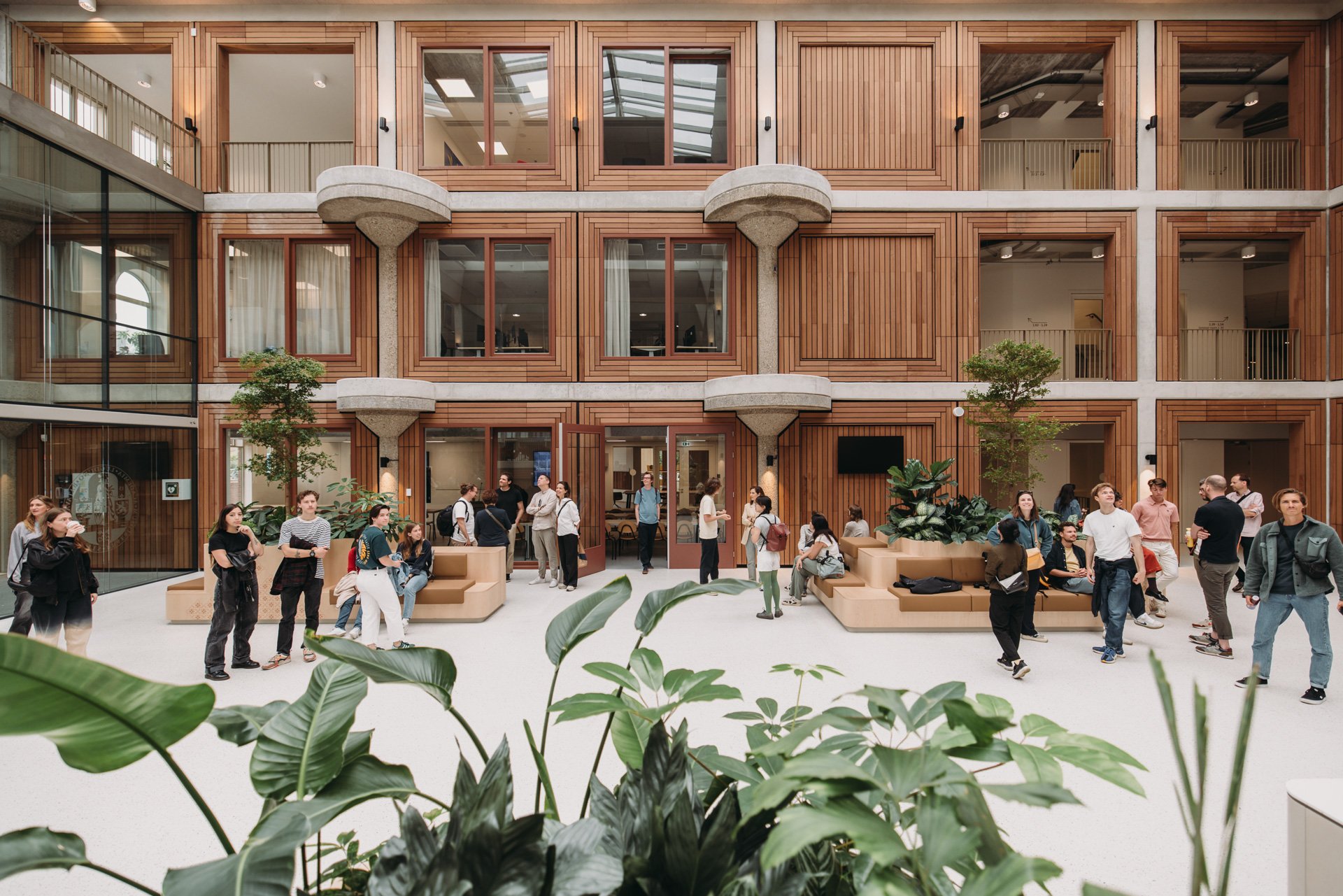 Close-up of architectural details in the Herta Mohr Building