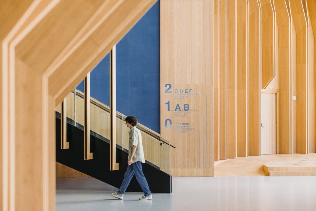Interior view of TU Delft ECHO with reused furniture
