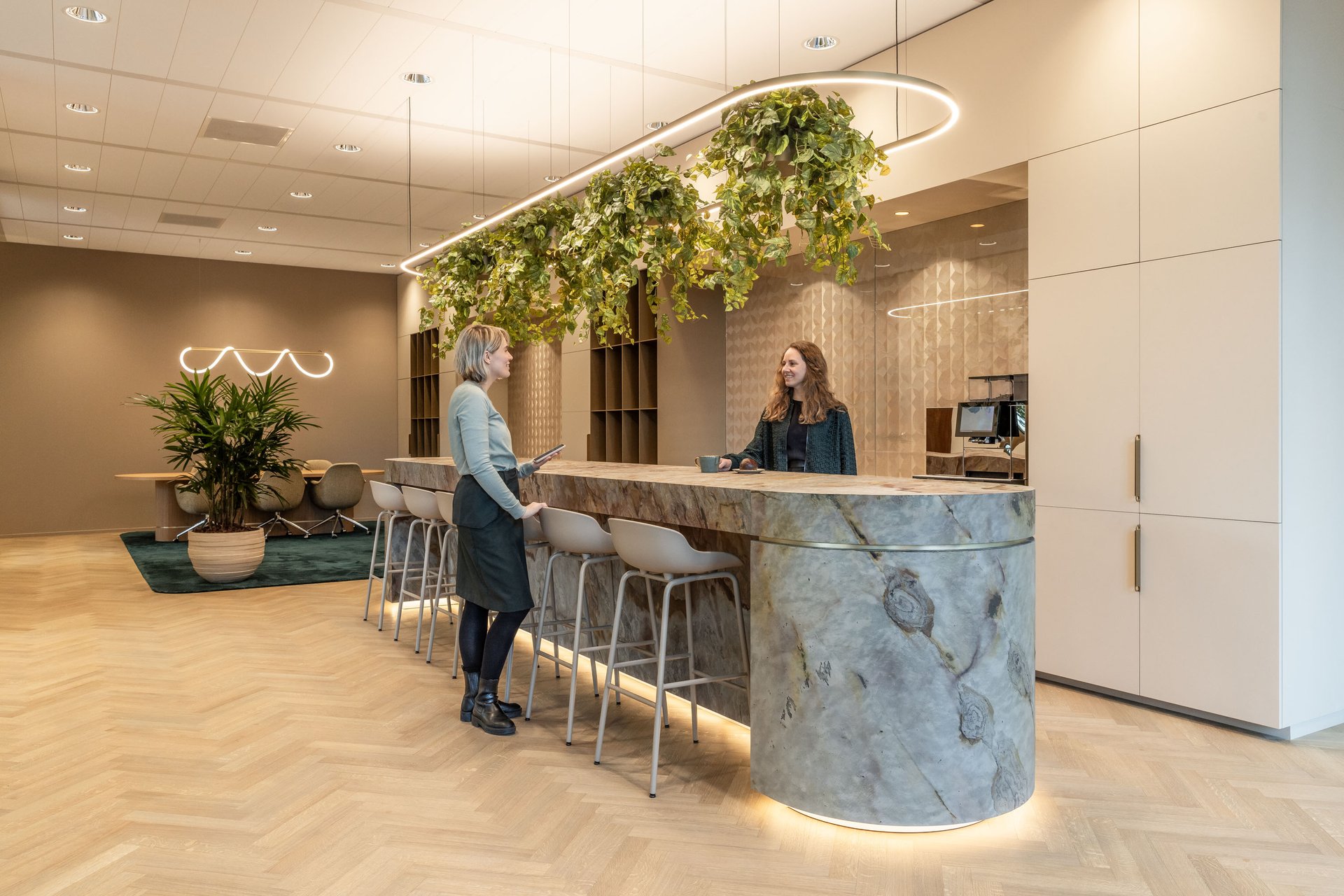 Modern office with greenery