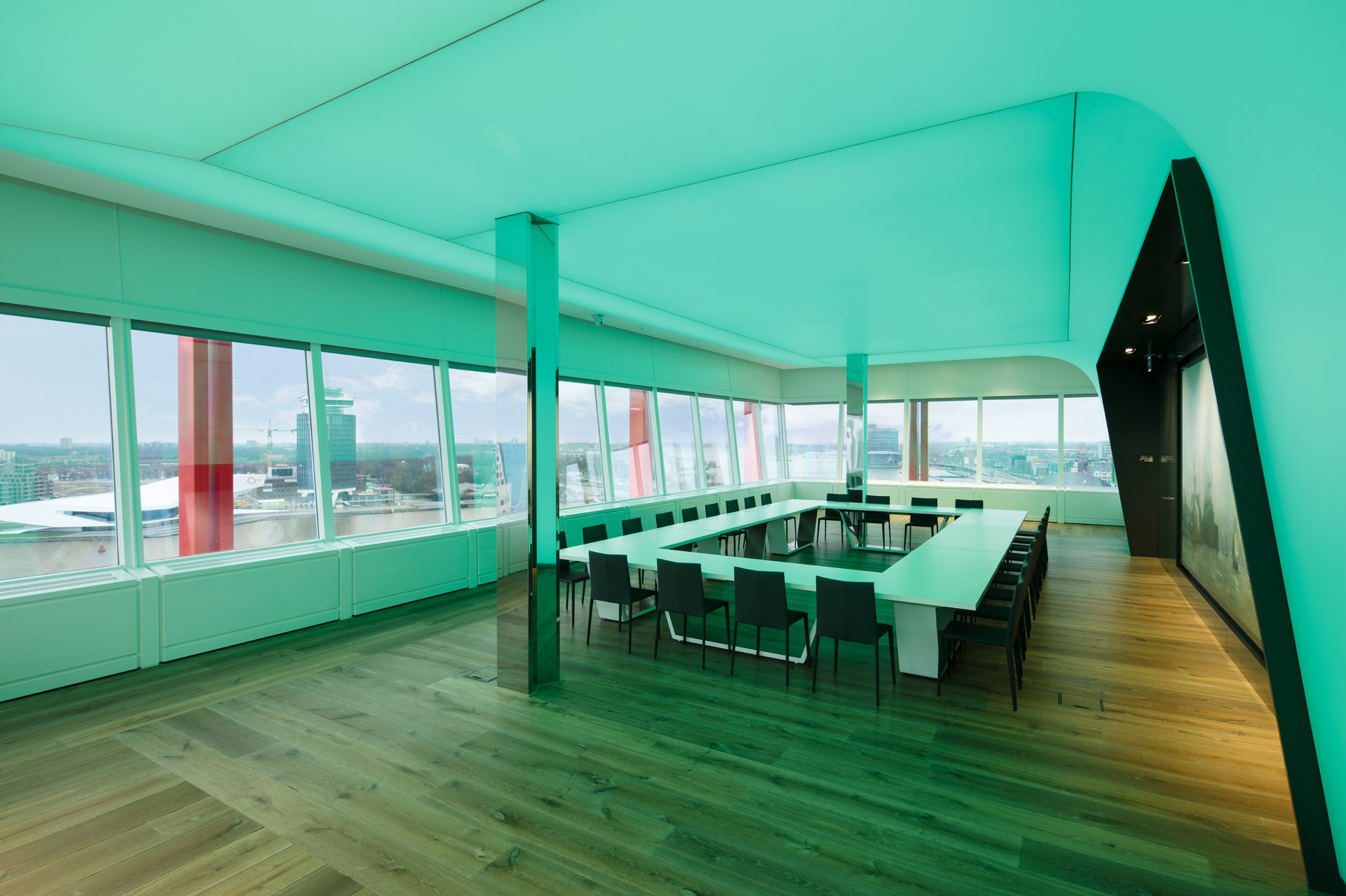 LED ceiling design in Havenzaal Amsterdam