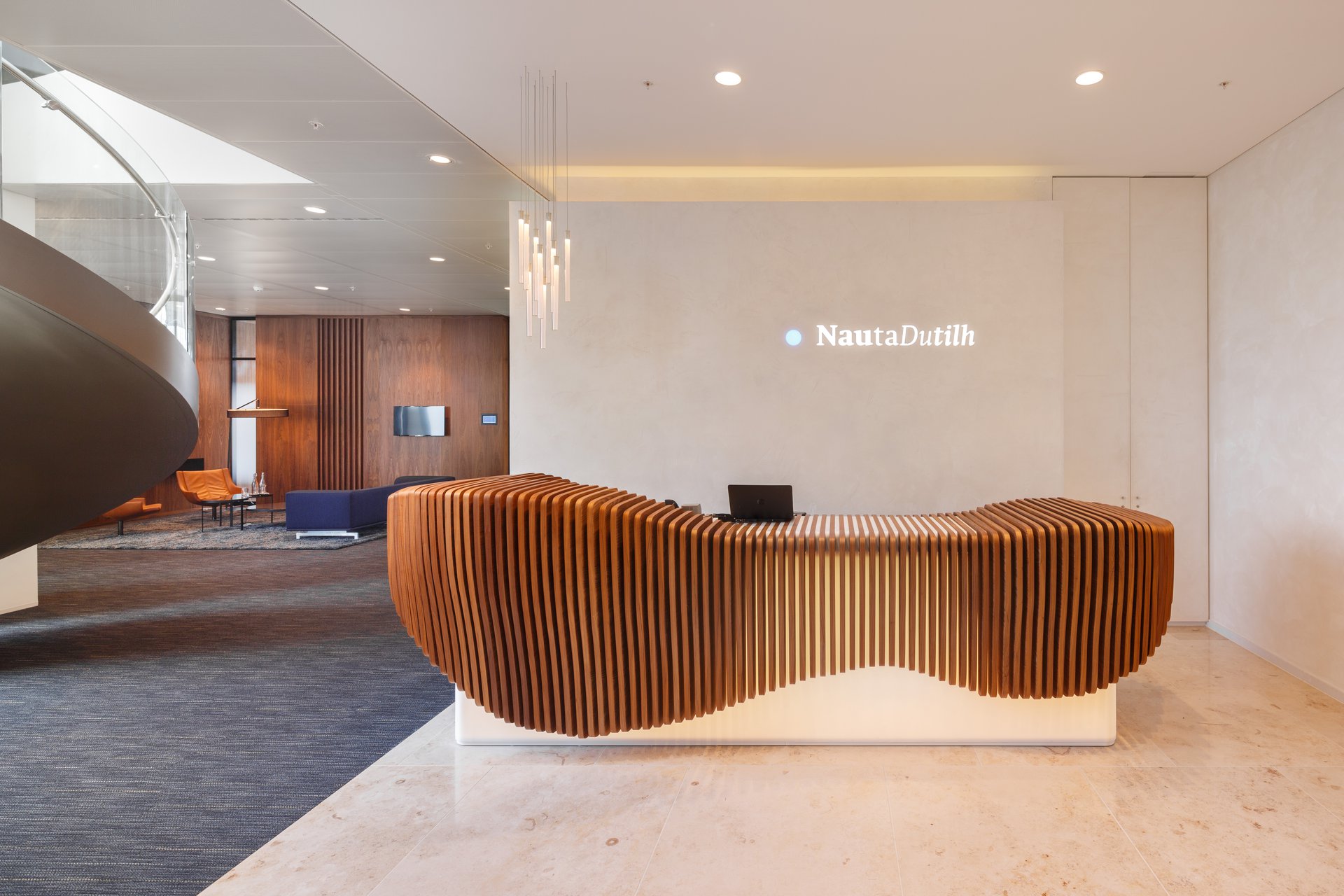 Interior view of NautaDutilh penthouse office.