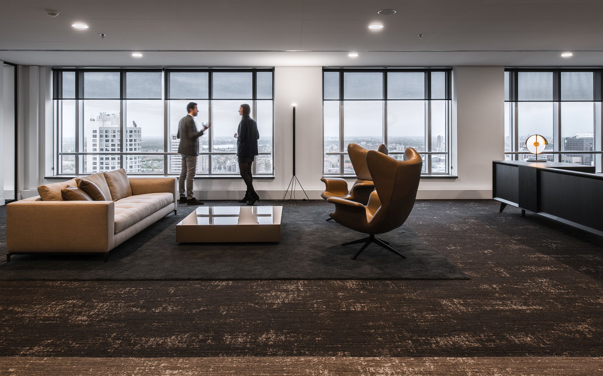 360° view over the city of Rotterdam from the 25th floor of the Millennium Tower