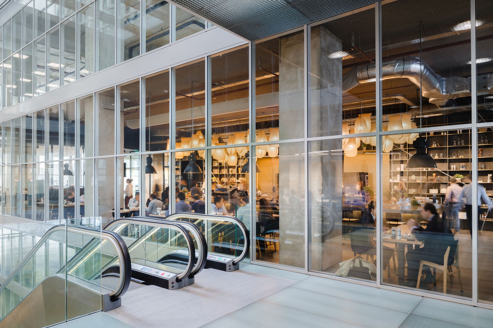 Interior view of the Nidera office with unique lighting