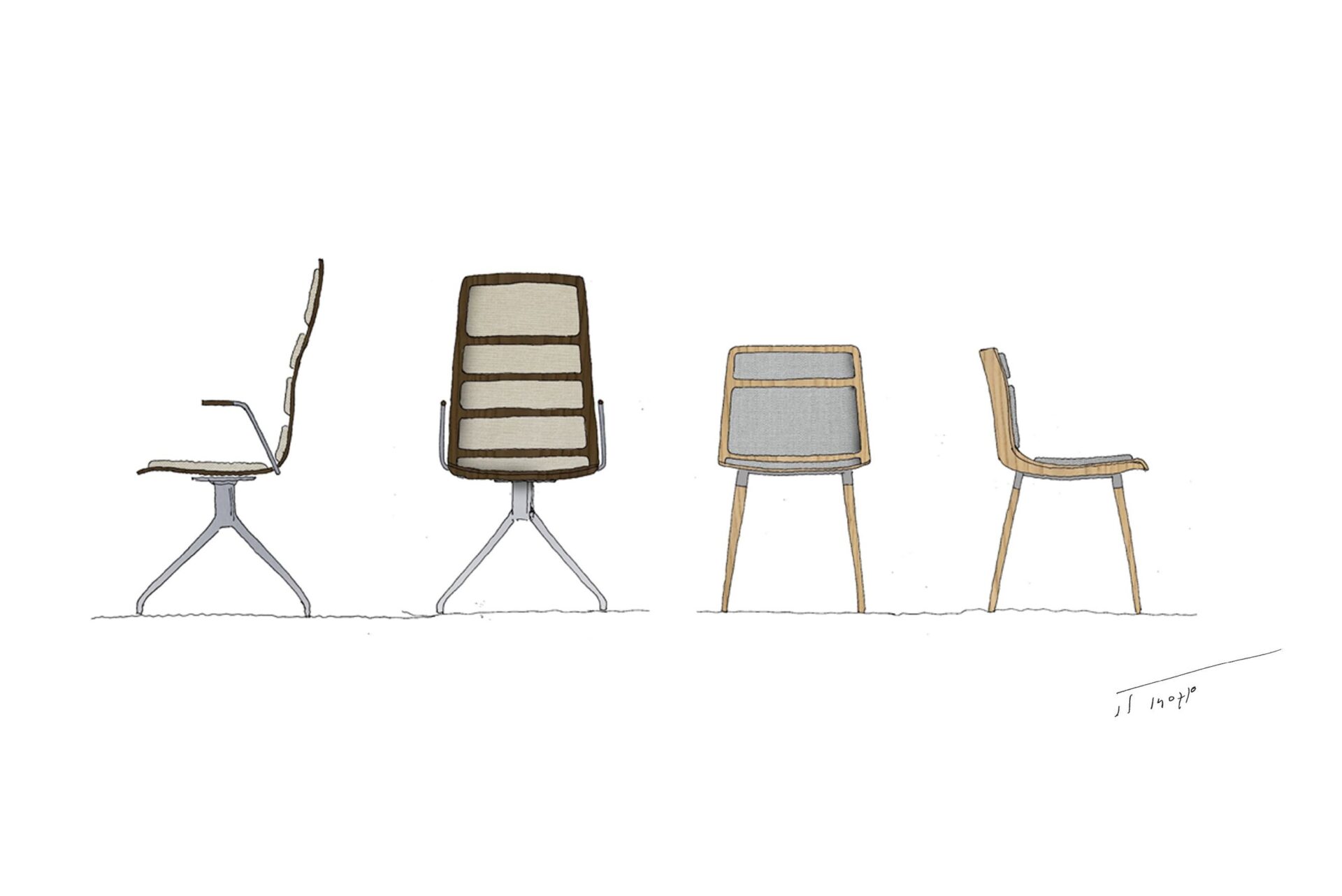 A chair from the Pi Collection in a stylish setting