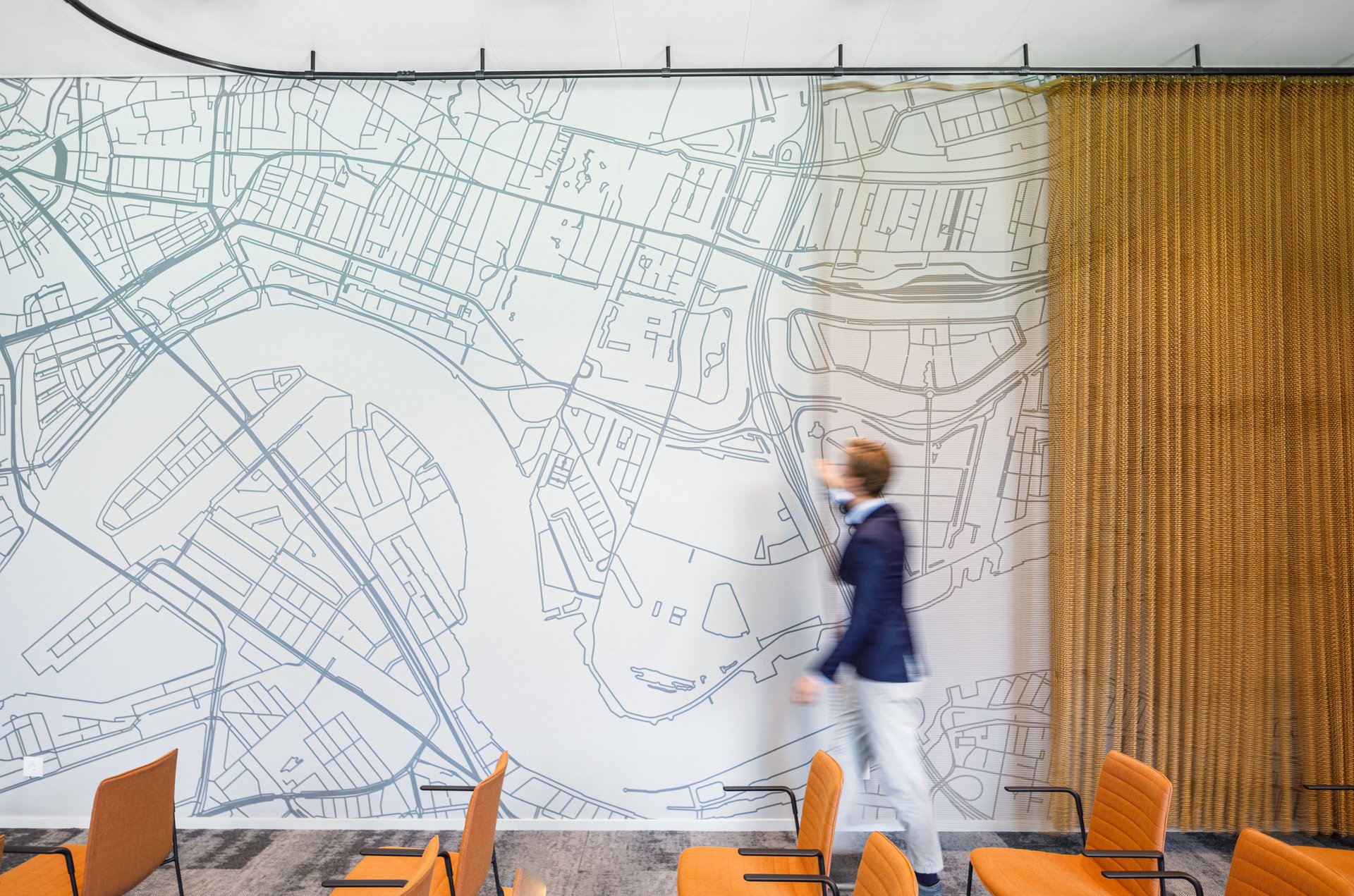 Interior view of Rabobank with flexible spaces