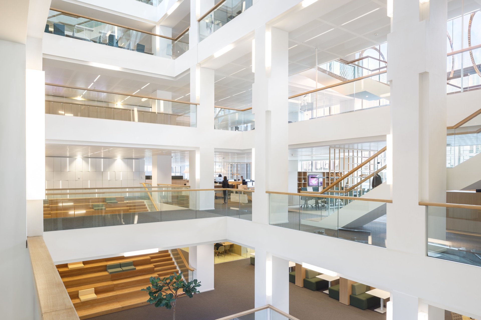 Robeco office interior with urban windows