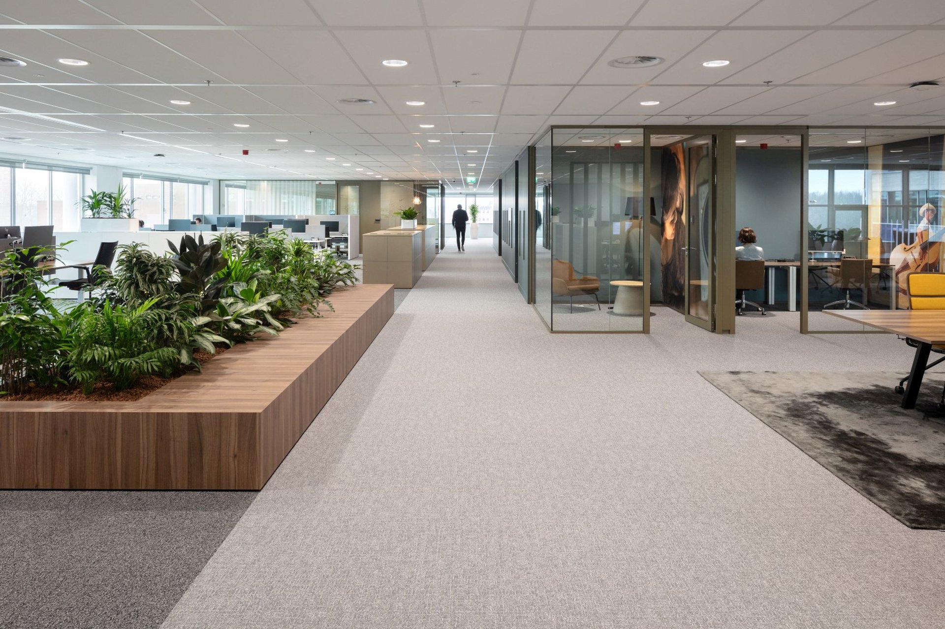 Collaborative workspace with modern furniture