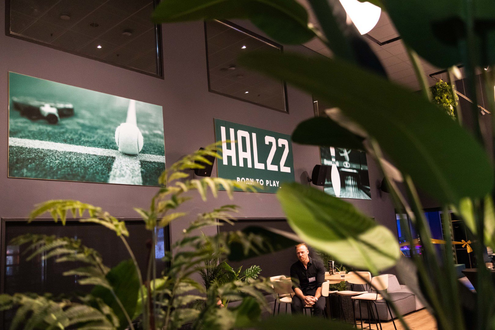 Playful interior design by Fokkema&Partners Architecten for HAL22. A place in Utrecht for sports, hospitality, and games.