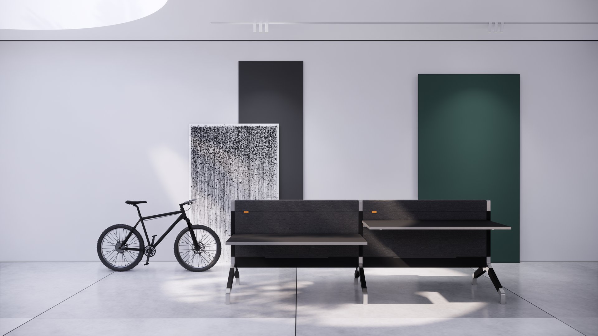 Ypsilon desk with black finish